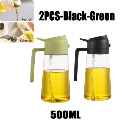 Oil Spray Bottle Set - Kitchen Cooking Sprayer (2 Pack Gray)