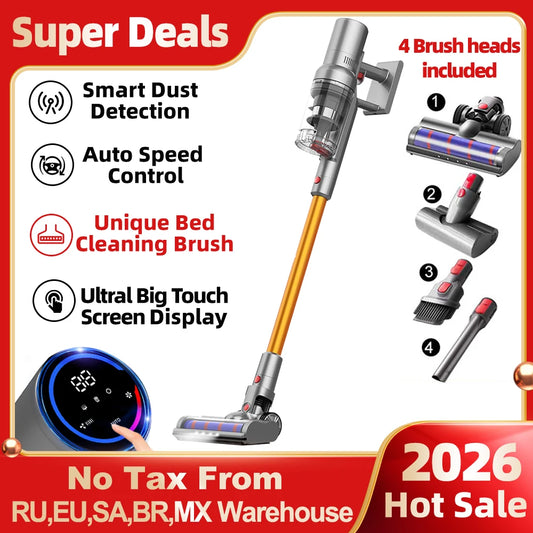 ABIR VC205 Cordless Handheld Vacuum Cleaner,27000PA,Touch Screen,Smart Dust Sensor,Auto Speed Control for Home Bed Carpet Clean
